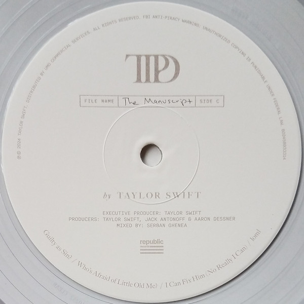 Taylor Swift – The Tortured Poets Department (WhiteVinyl) (2xLP) (2024) - Imagen 5