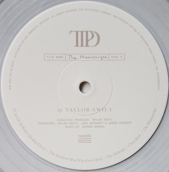 Taylor Swift – The Tortured Poets Department (WhiteVinyl) (2xLP) (2024) - Imagen 6