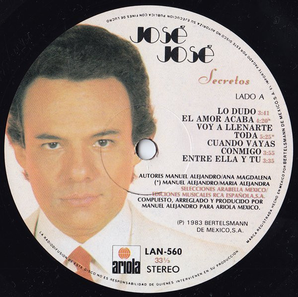 José José – Secretos (1983) - Imagen 3