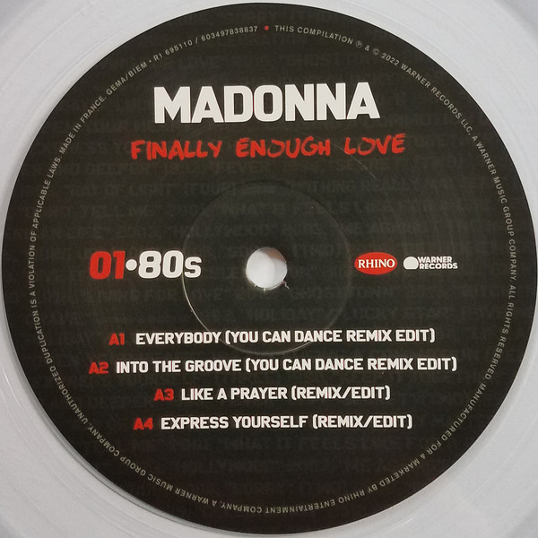Madonna - Finally Enough Love (ClearVinyl) (2xLP) (2022) - Imagen 3