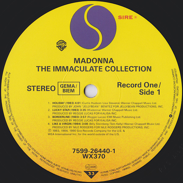 Madonna - The Immaculate Collection (2xLP) (1990) - Imagen 3