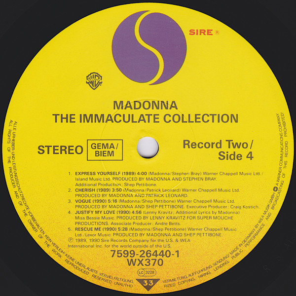 Madonna - The Immaculate Collection (2xLP) (1990) - Imagen 6