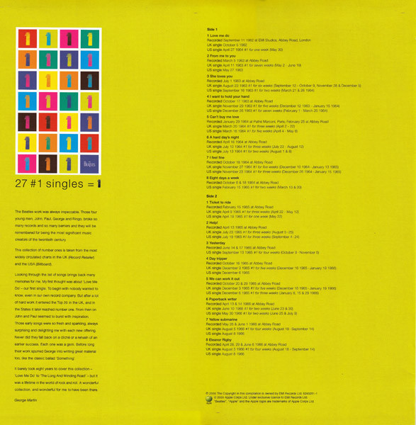 The Beatles - 1 (2xLP) (2000) - Imagen 3