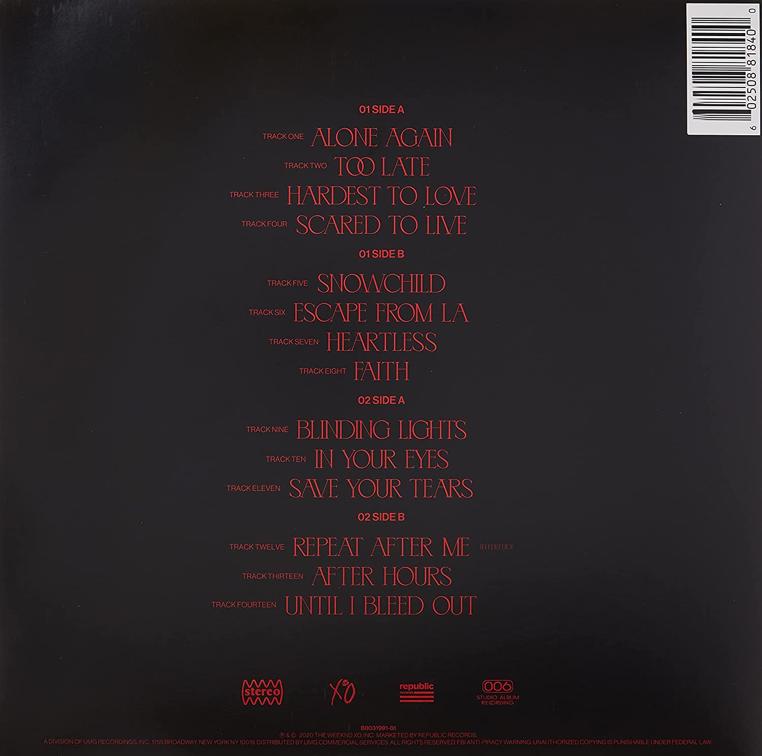 The Weeknd – After Hours (2020) - Imagen 2