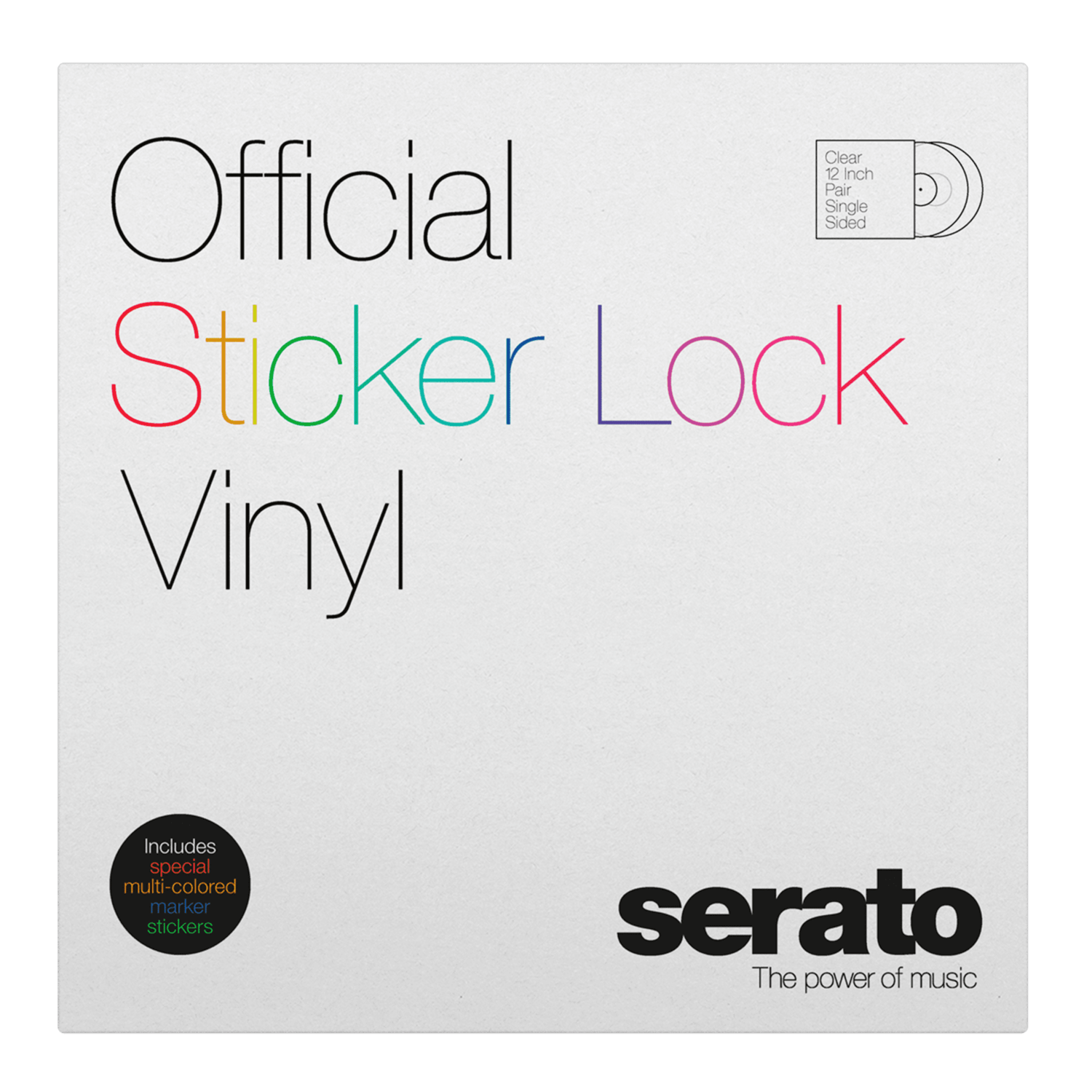Serato Control Vinyl 12 Pulgadas Par Clear Sticker Lock - Imagen 2